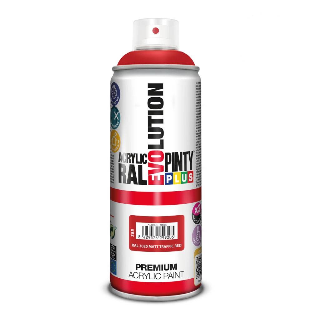 ACRYLIC PAINT SPRAY MATT TRAFFIC RED RAL3020 400ML